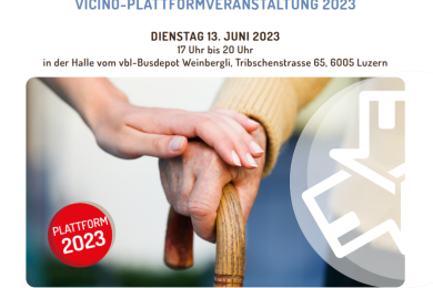 Flyer für Plattformveranstaltung von Vicino Luzern