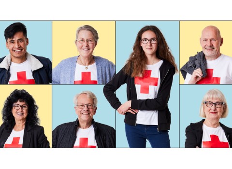 Collage mit SRK-Freiwilligen Kanton Luzern